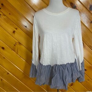 Cinq a Sept Kenny Contrast Flounce Top M Designer